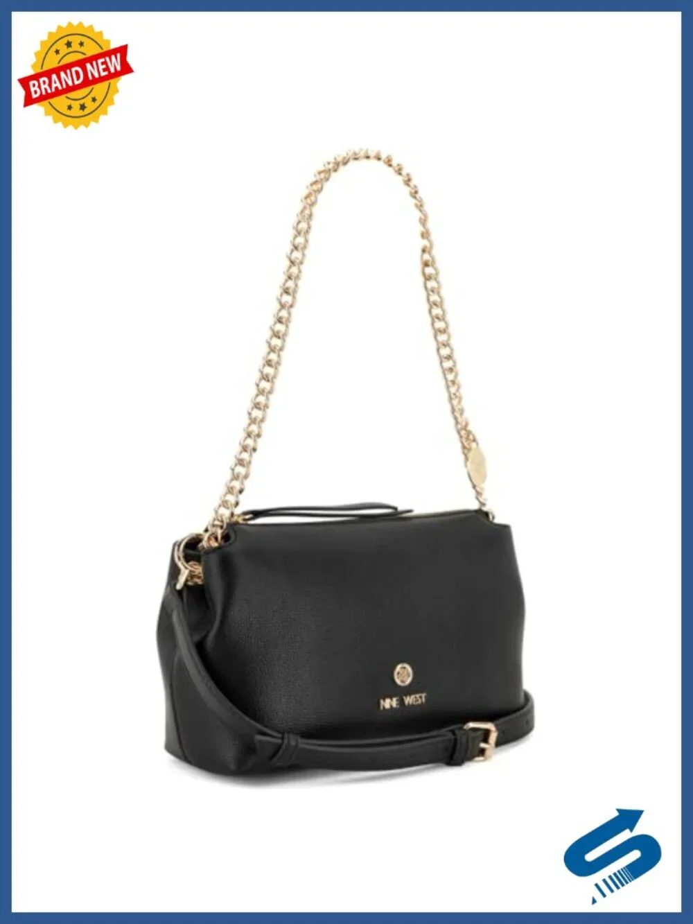 Convertible Crossbody Satchel Faux Leather with Cotton Blend Lining